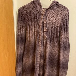 Lavender and Purple Wash Hooded Arizona Sweater